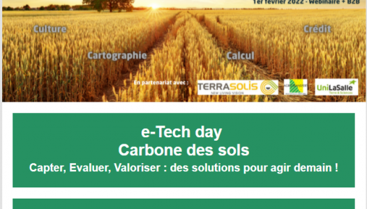 e-Tech day – Carbone des sols : capter, évaluer, valoriser. Des solutions pour agir demain !
