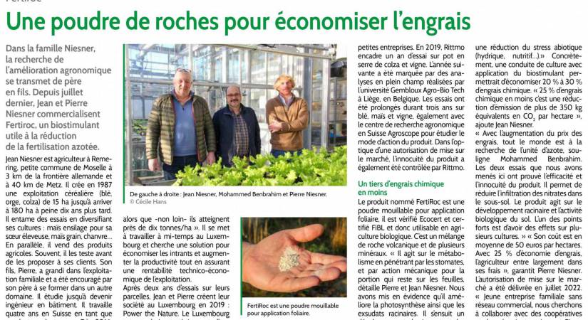 Une poudre de roche pour économiser l’engrais !